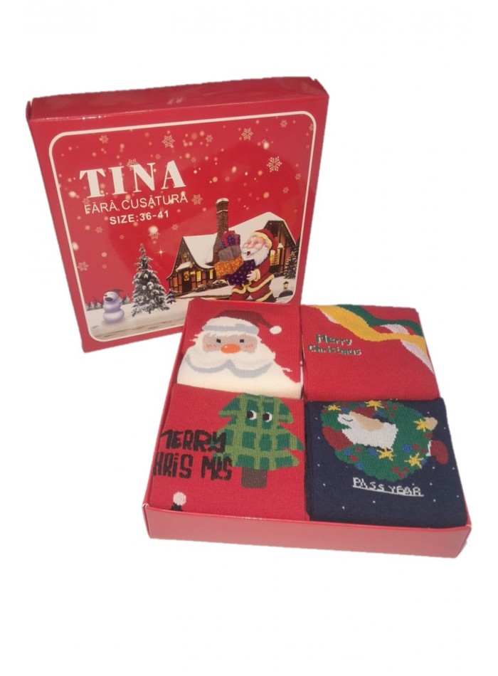 Set de sosete Santa Present, brad verde